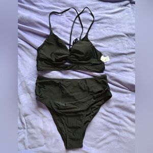 Two piece black CUPSHE swimsuit